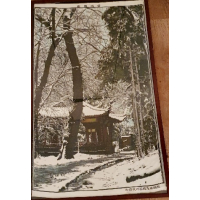 Chinees huis in bos op doek